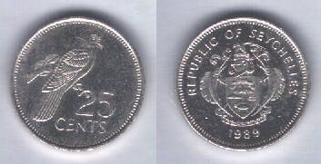 Seychellisk rupie mynt, valuta Seychellerna 