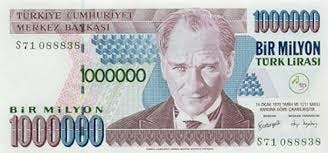 Turkisk lira sedel, valuta Turkiet 