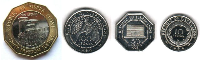 Leone mynt, valuta Sierra Leone 