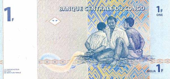 Kongolesisk franc sedel, valuta Kongo-Kinshasa