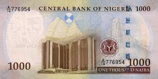 Nigeriansk Naira 1000 sedel, valuta Nigeria 