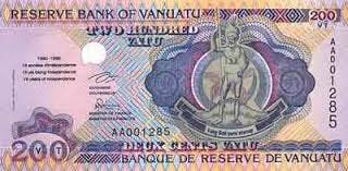 200 valu sedel, valuta Vanuatu 