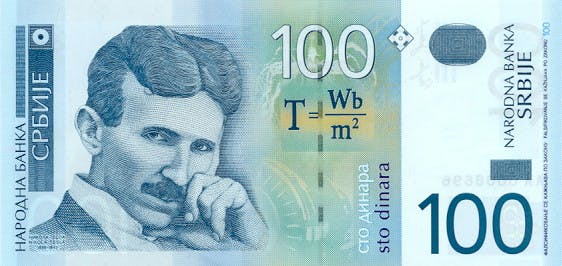 Serbisk 100 dinar sedel, valuta Serbien 