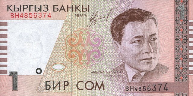Kirgizistanisk som sedel, valuta Kirgizistan 