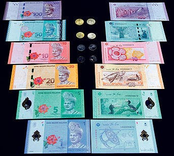 Malaysiska Ringgit sedlar och mynt, valuta Malaysia 