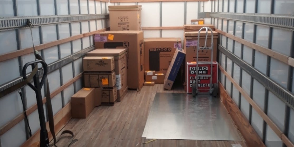 LTL load of products in a boxtruck