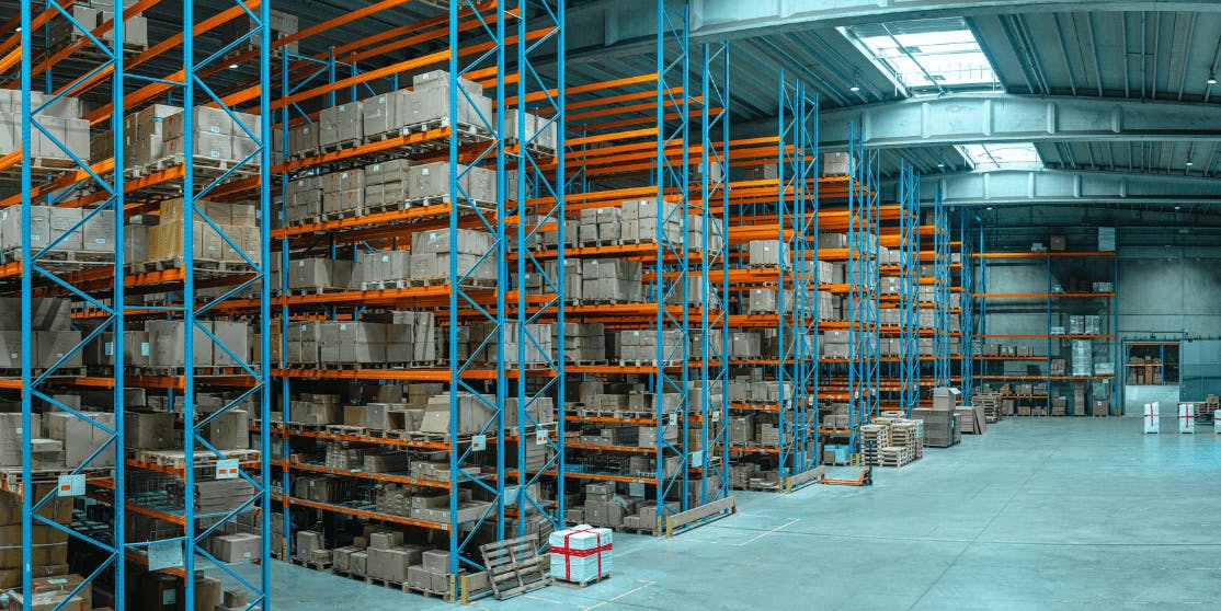 Warehouse with boxes