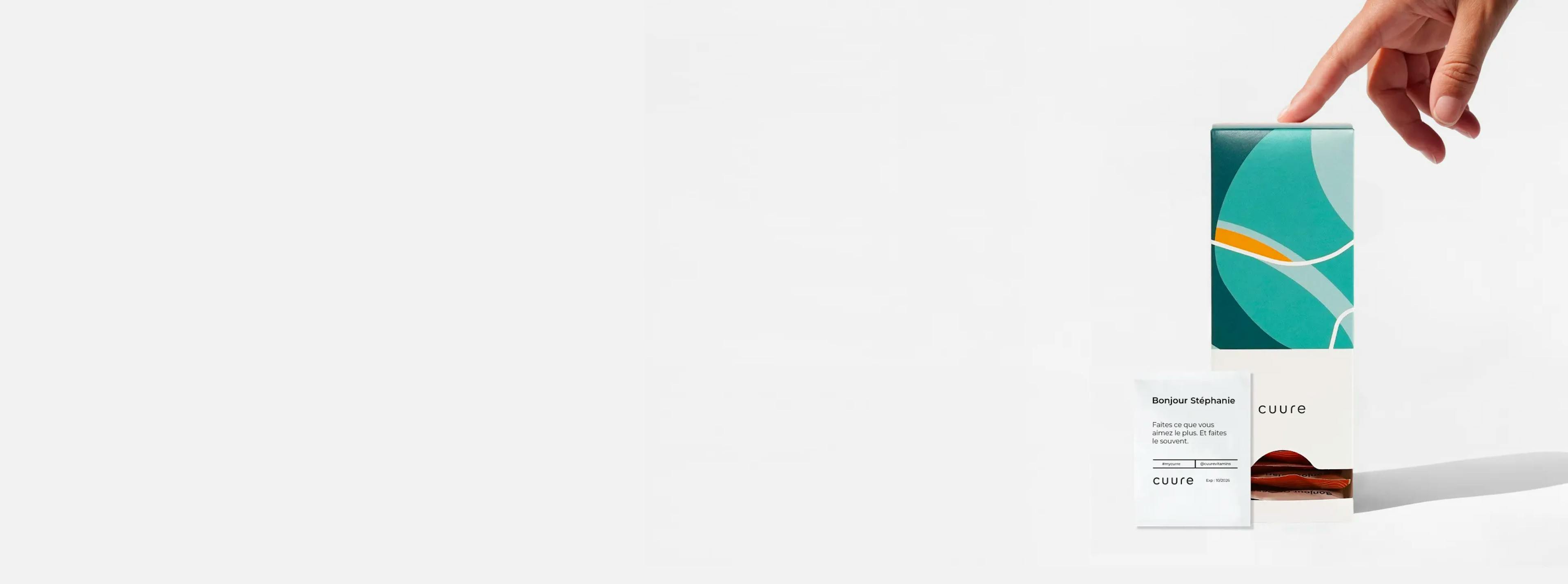 Bannière présentant la box personnalisée myCuure