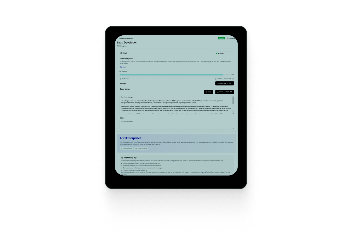  In the picture - resume created by APEX CV 
