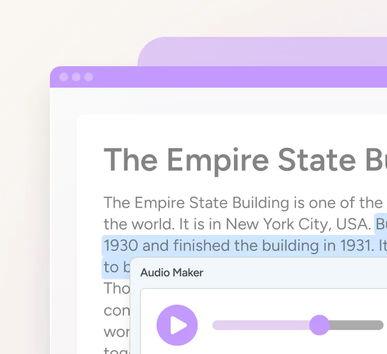 Read&Write Audio Maker List feature