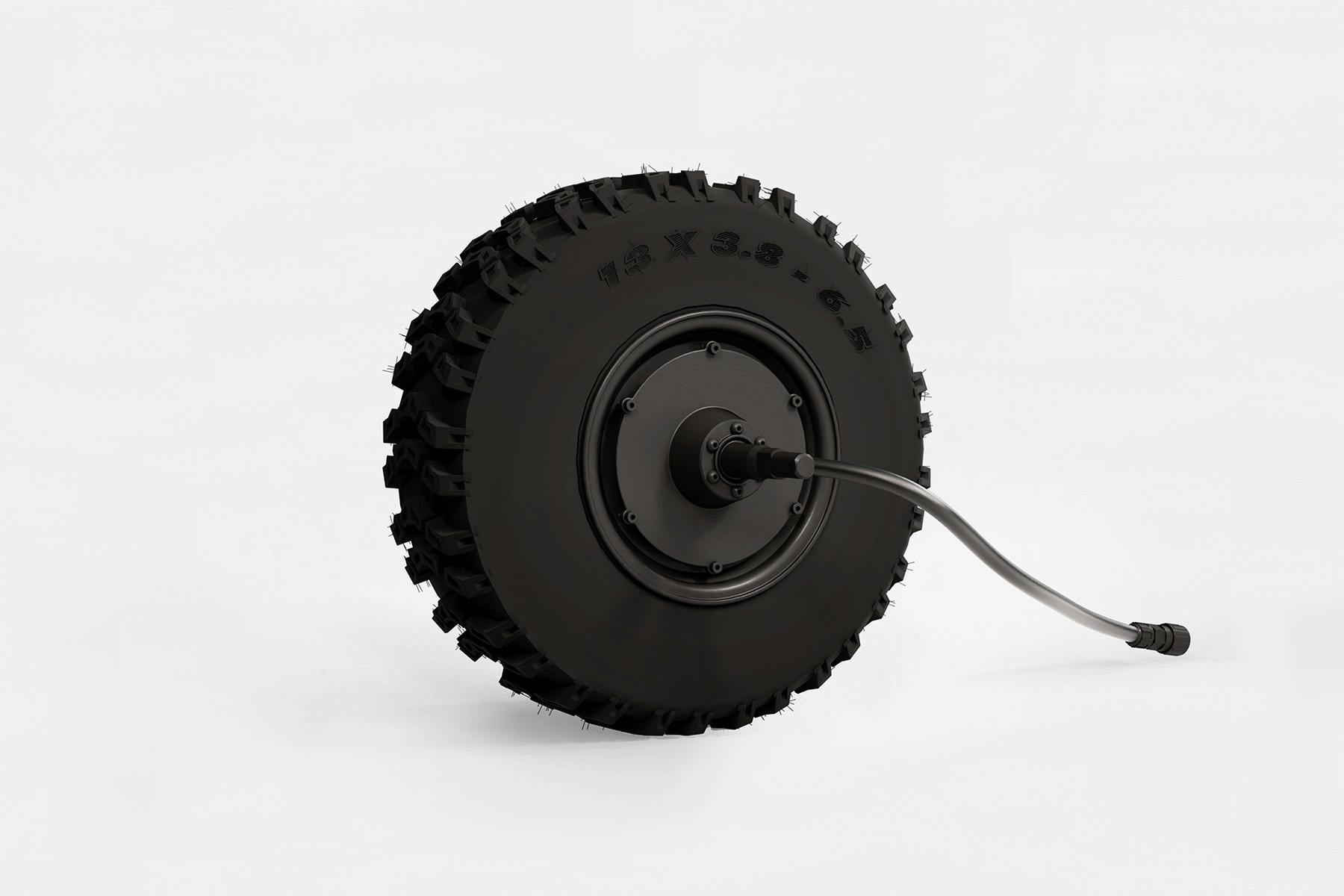 LEFT MOTOR & WHEEL | 13" x 3.5" | X-QUAD 3000
