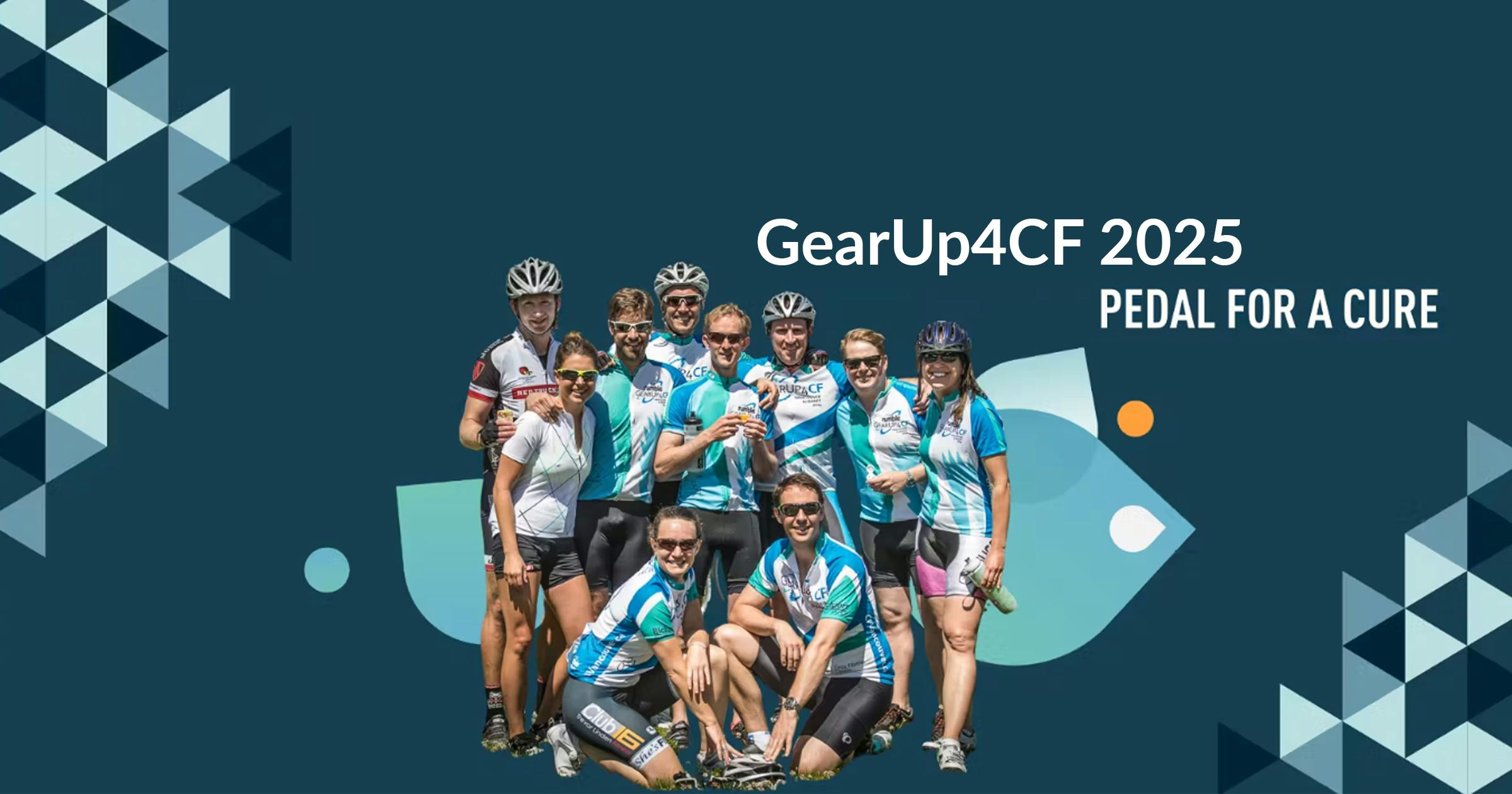 Group of cyclists pose after the event