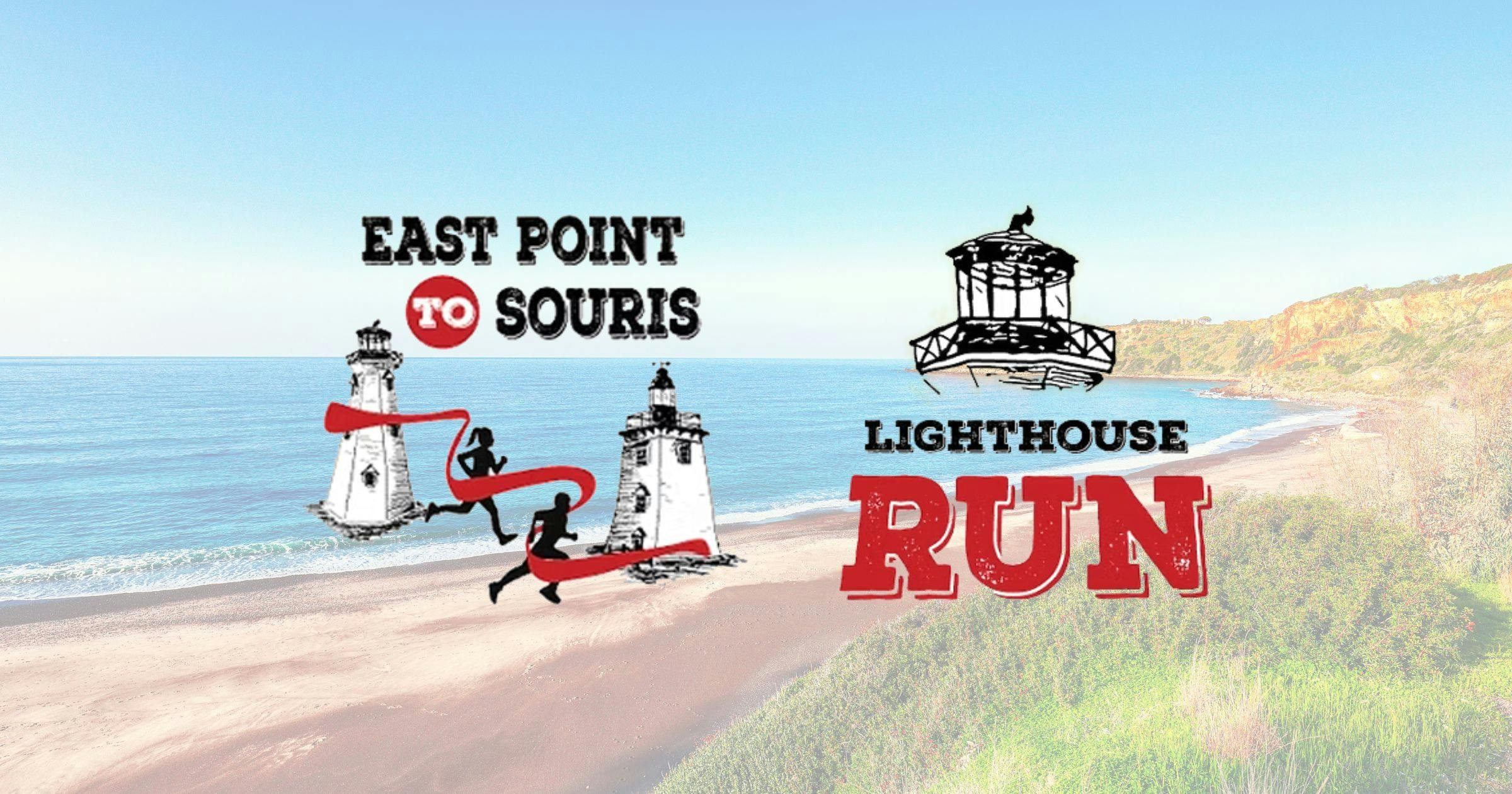 East Point to Souris Lighthouse Run on a background of Prince Edward Island coast.