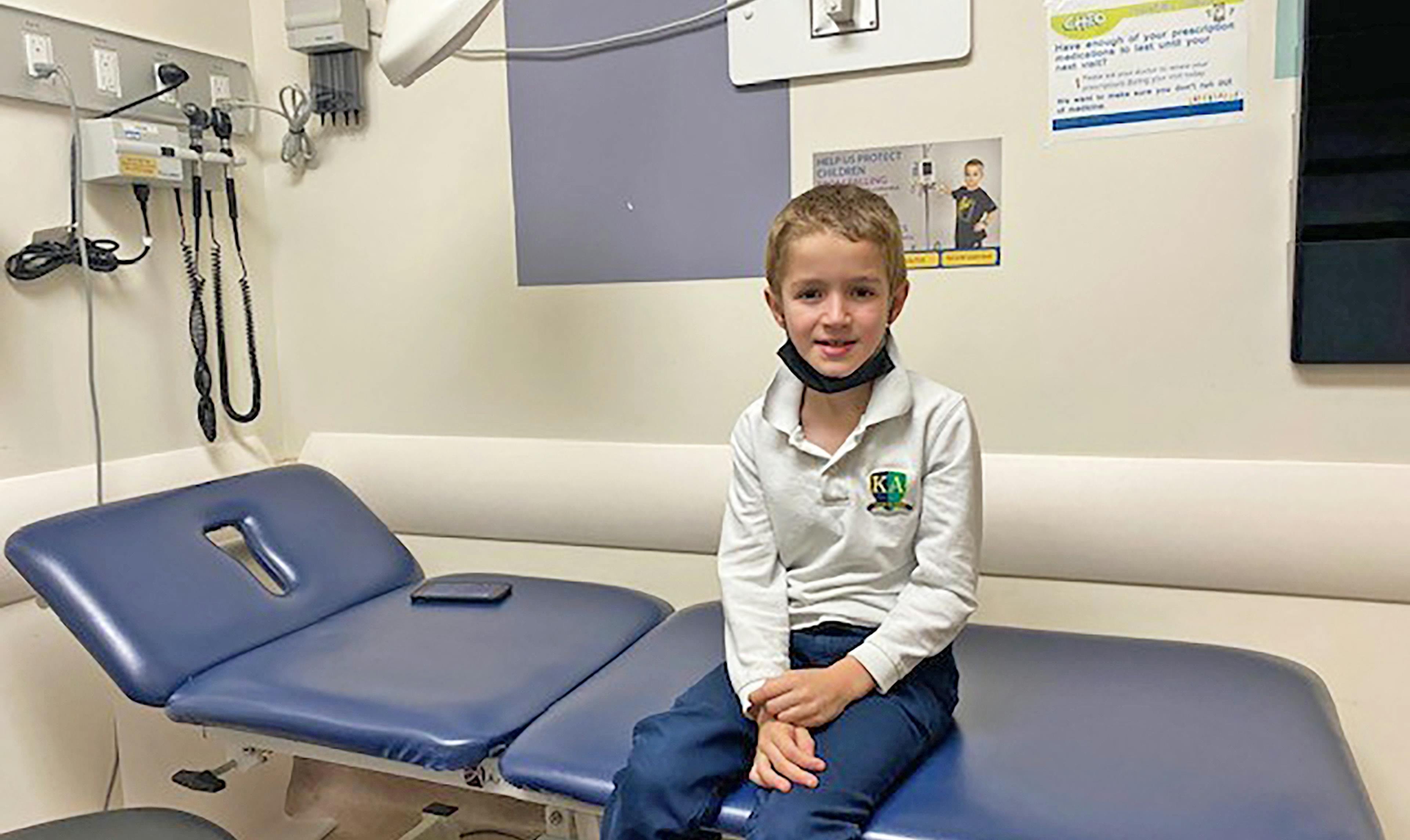 a child in a CF clinic