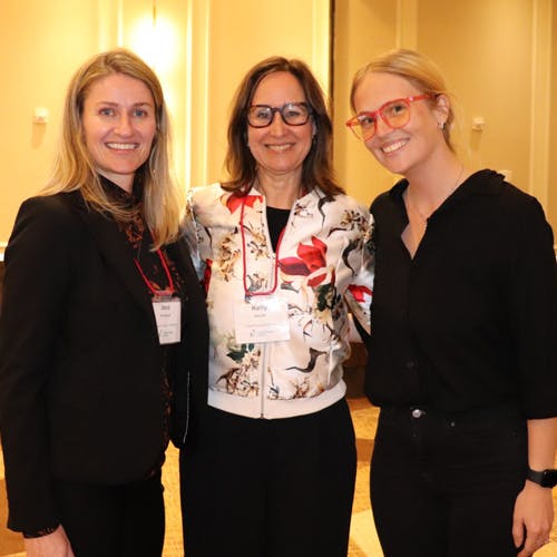 Cystic Fibrosis Canada’s Director of Healthcare, Jana Kocourek and CEO, Kelly Grover, with Hilary Becker