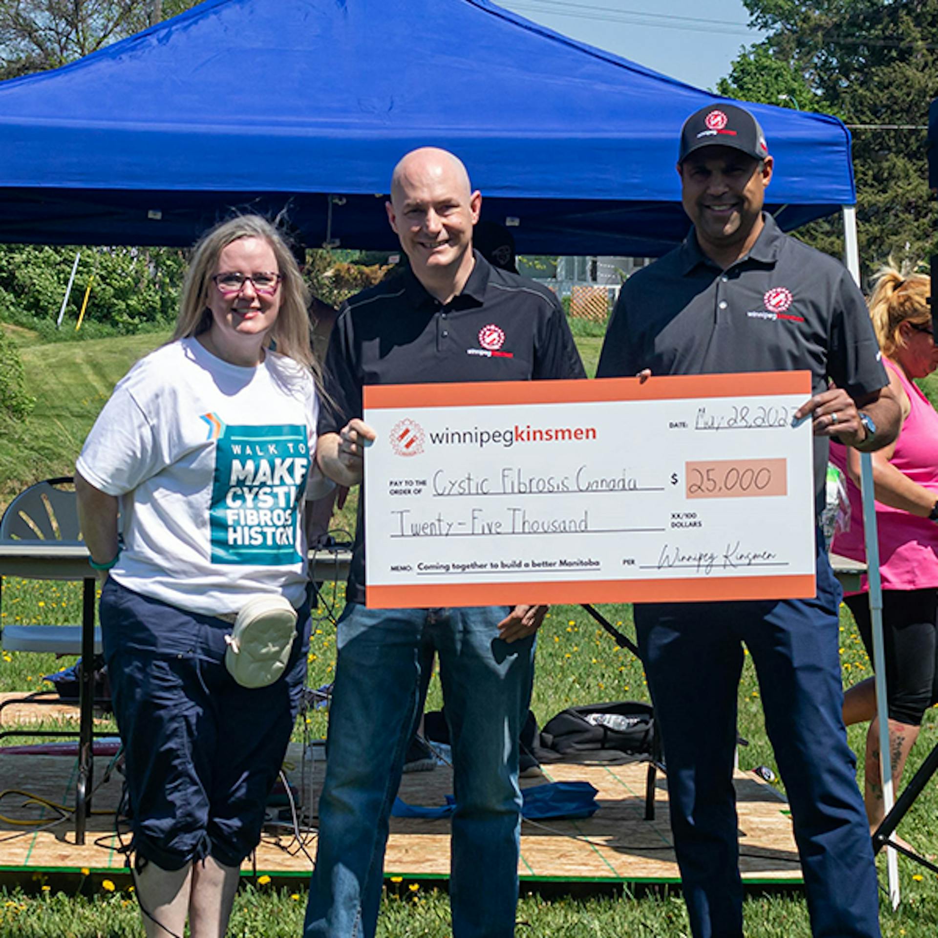 Winnipeg Kinsmen cheque presentation.