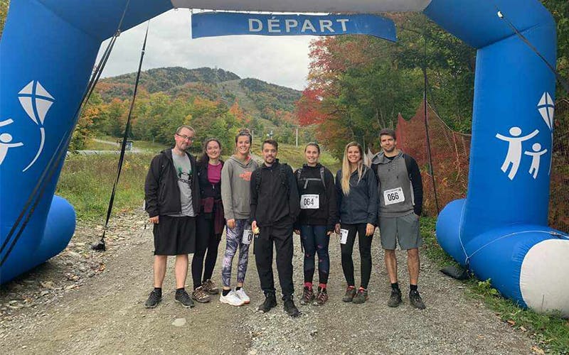 Jean-Sébastien and his large group of friends at The Walk to Make Cystic Fibrosis History