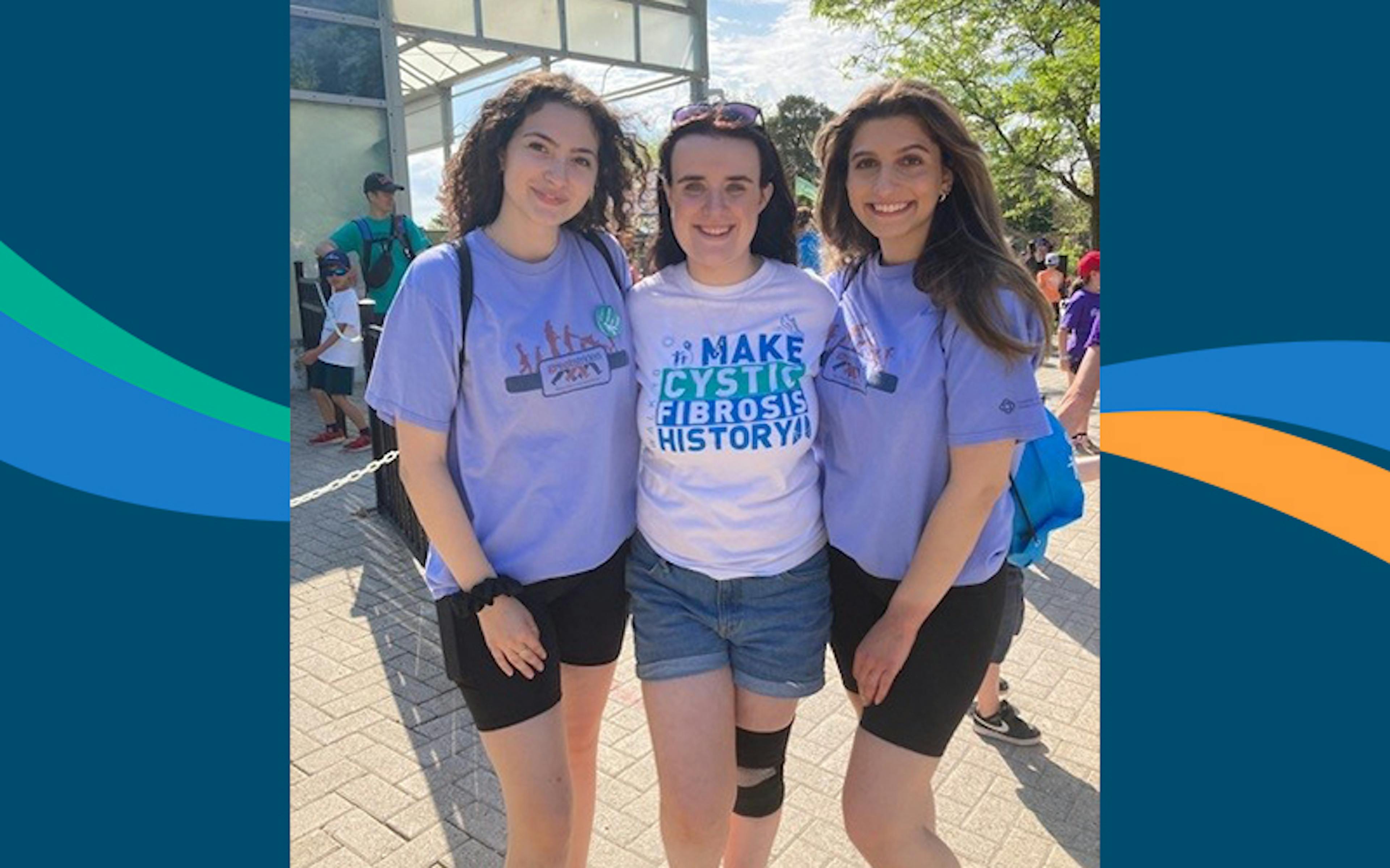 Lauren and her friends at the Walk To Make Cystic Fibrosis History