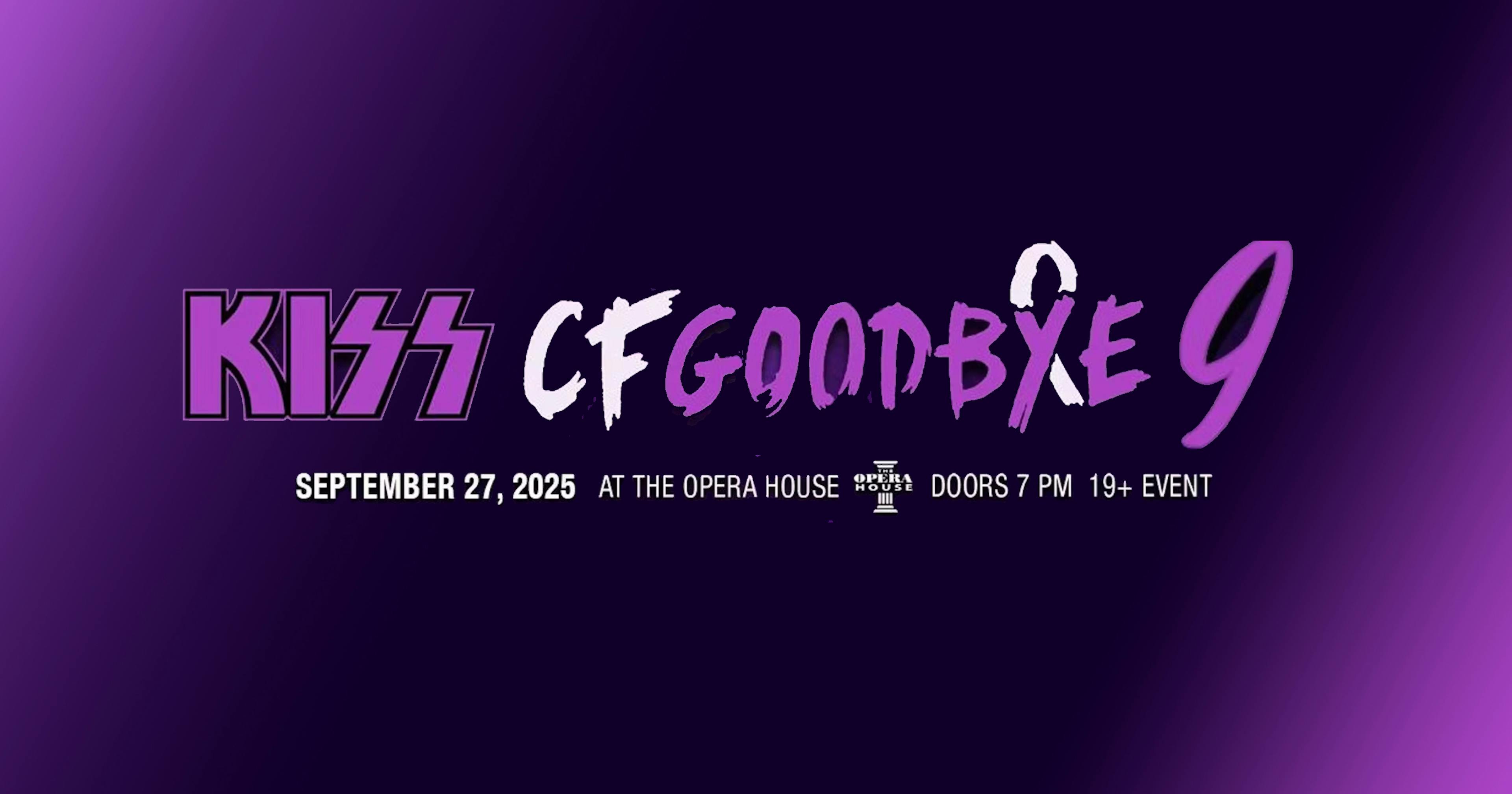 KISS CF Goodbye 9 on purple background