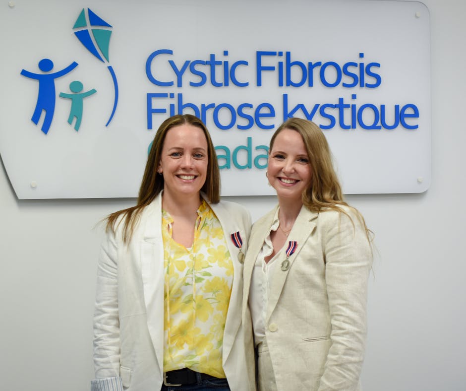 Macrina Perron and Stephanie Stavros pose with their medals