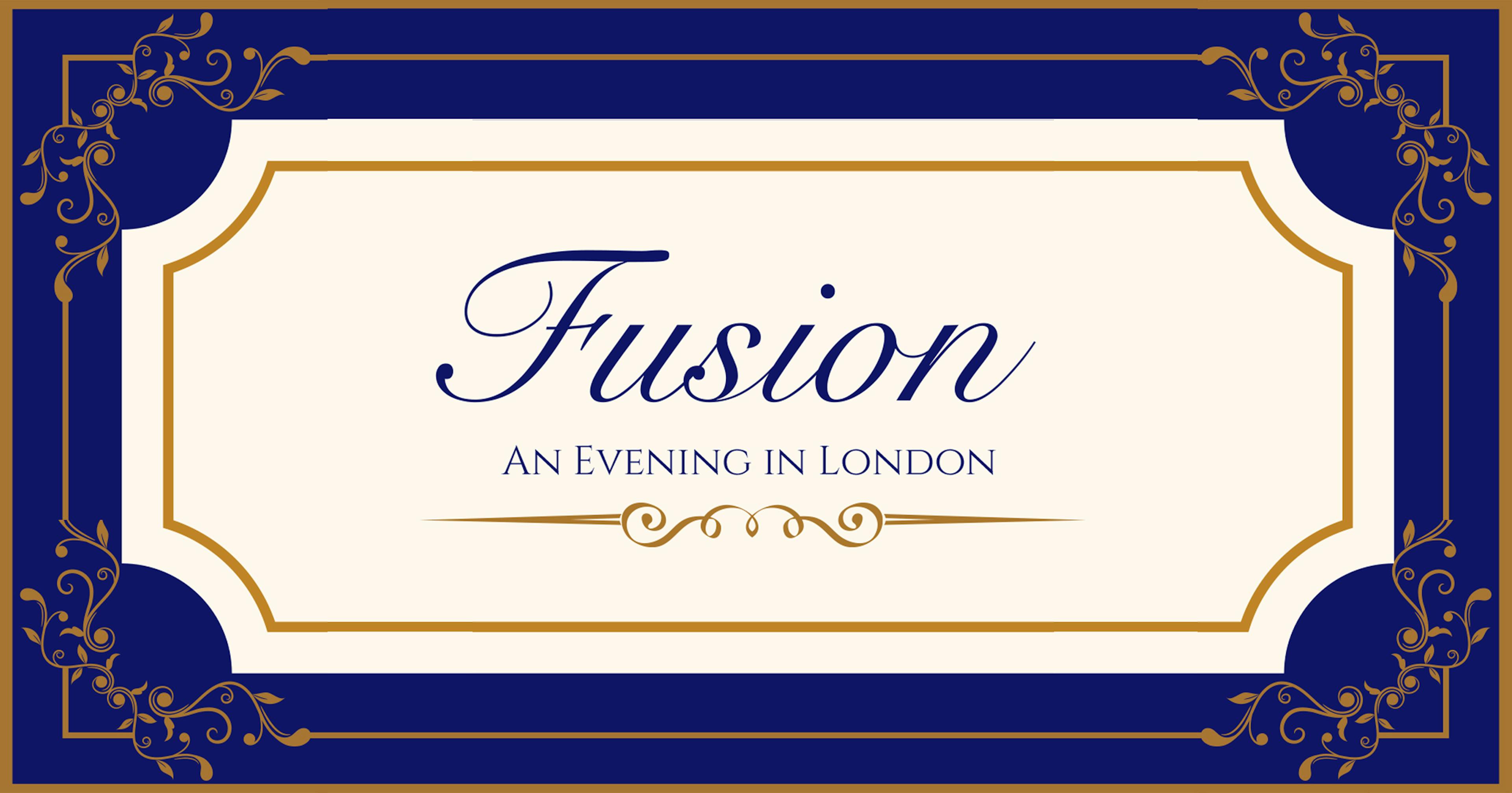 Fusion text on a decorative background