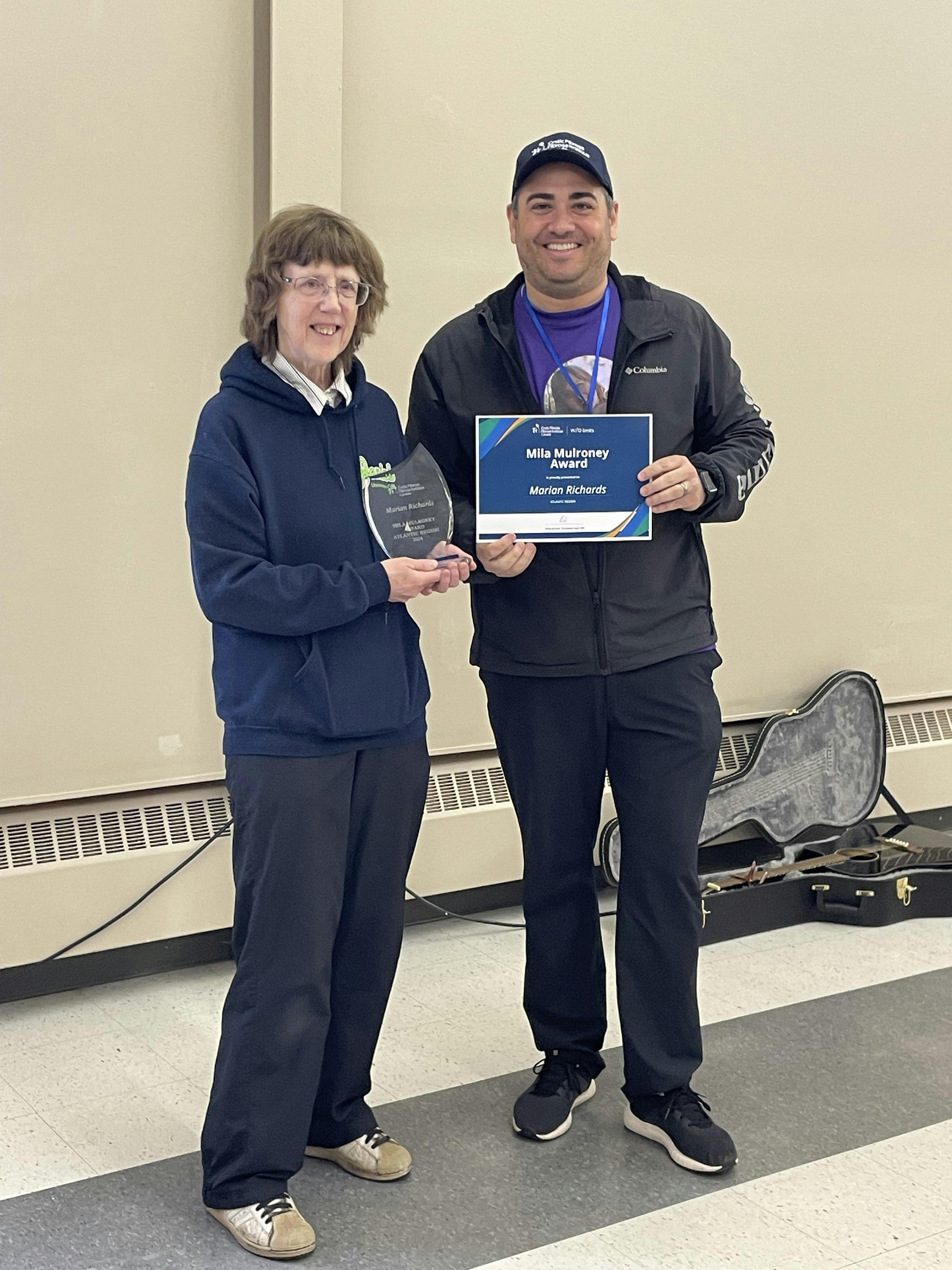 Marian Richards receives the Mila Mulroney award (Atlantic)