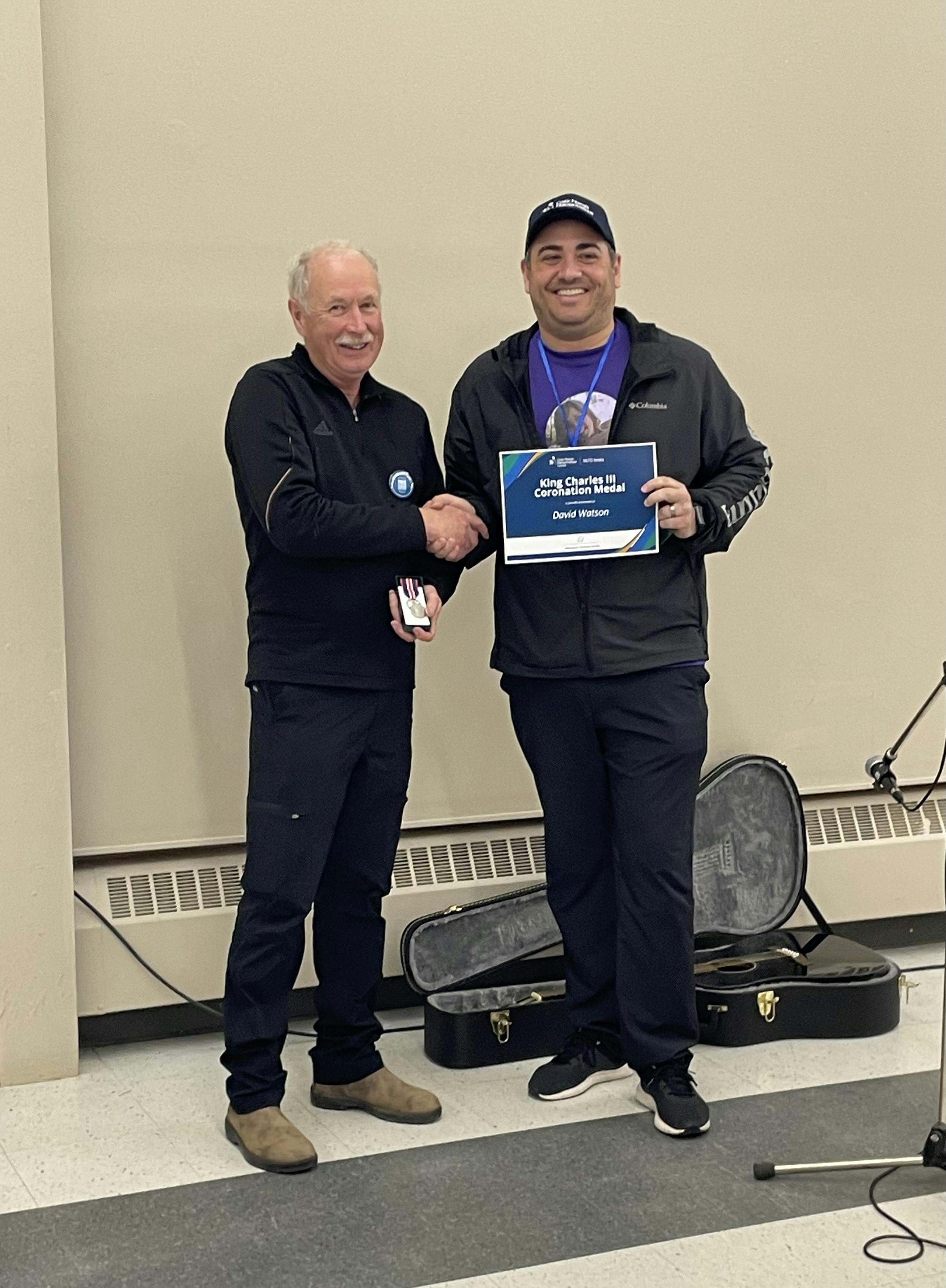 David Watson receives the King Charles Medal