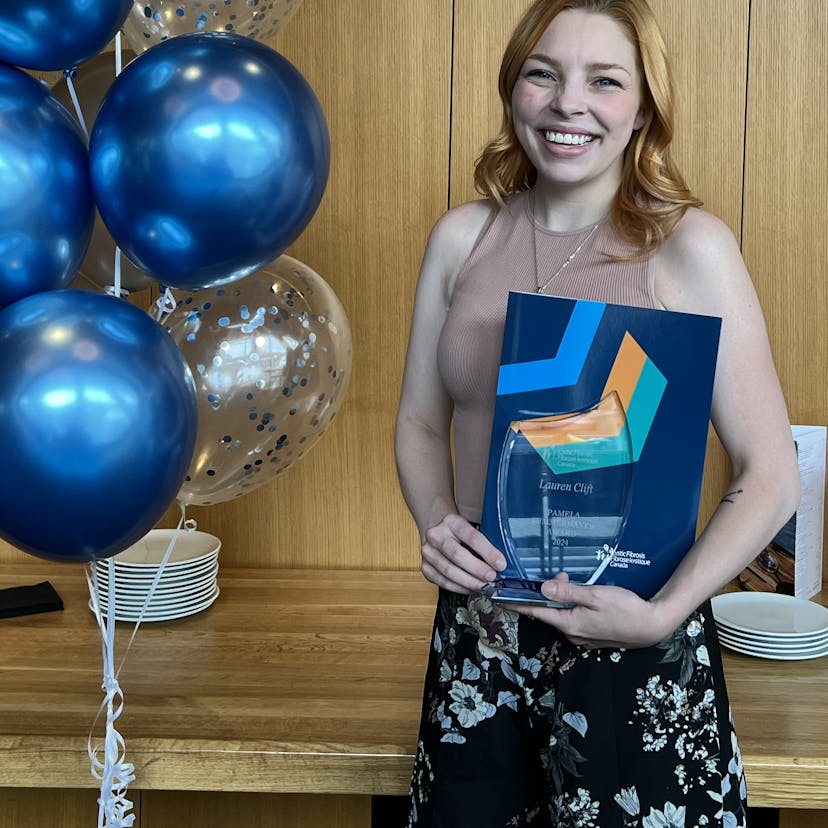 Lauren Clift accepts the Pamela Summerhayes Award