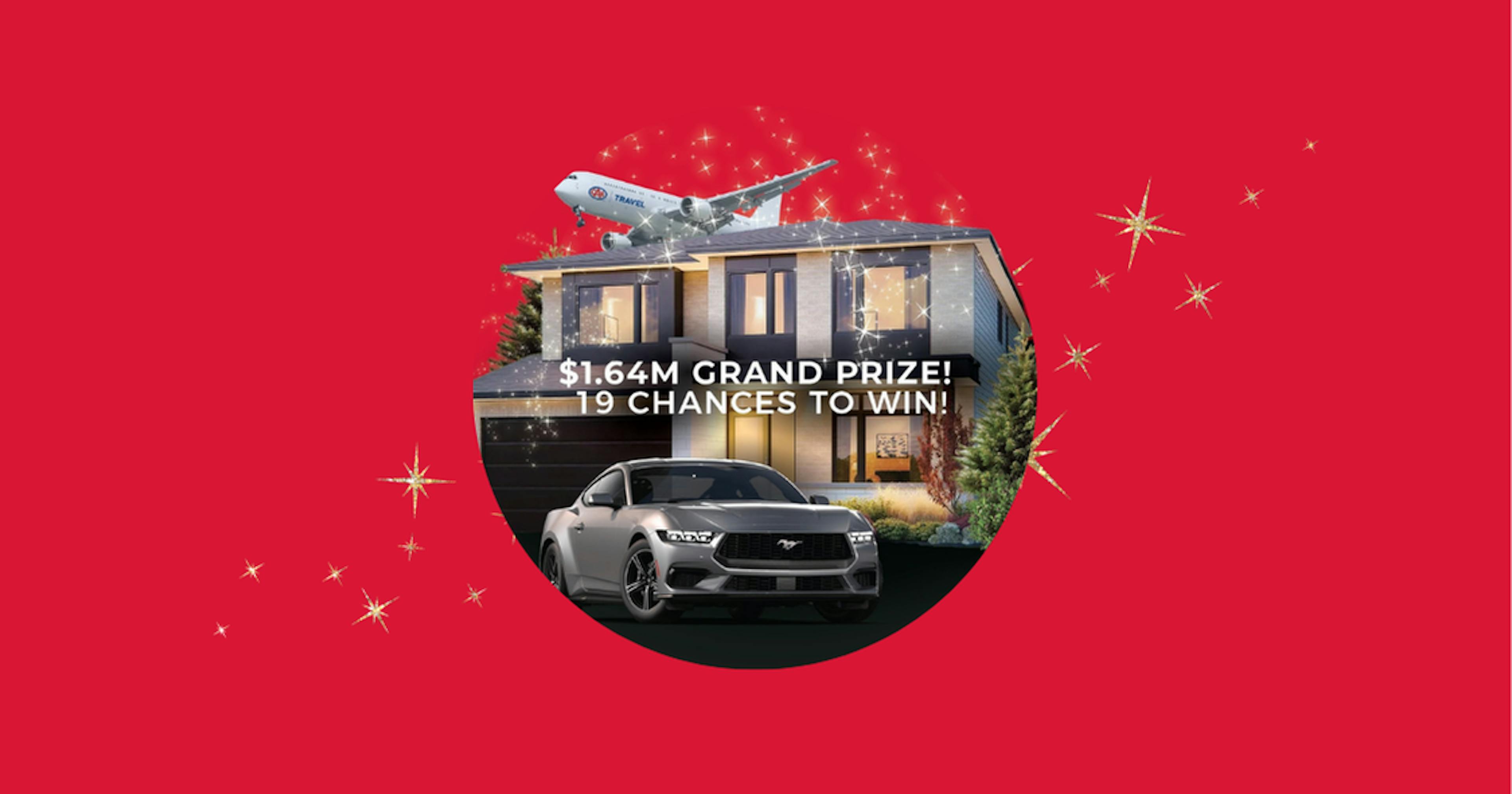 A collage of a mansion, a high-end vehicle and an airplane. 