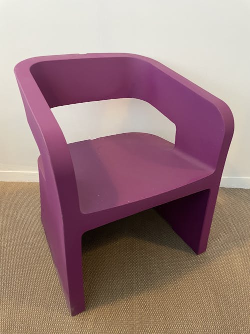 fauteuil chauffeuse plastique violet reconditionnée sokoa