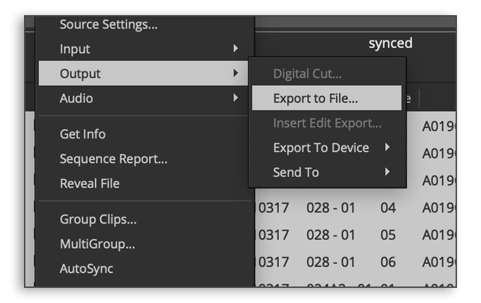 export to files
