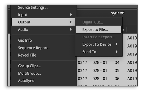 export to files