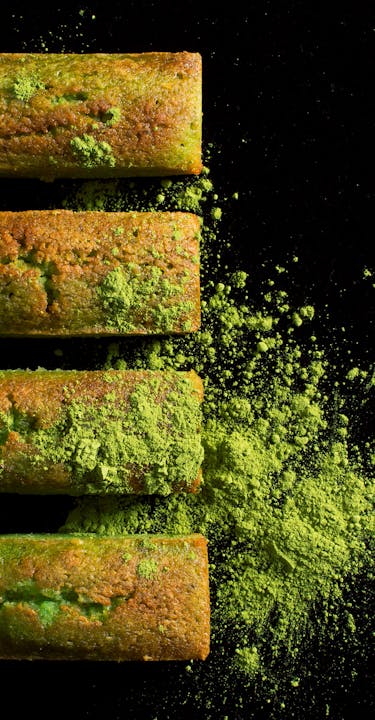Matcha green tea cakes.