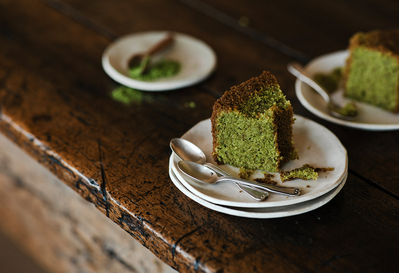 Gâteau moelleux au thé Matcha