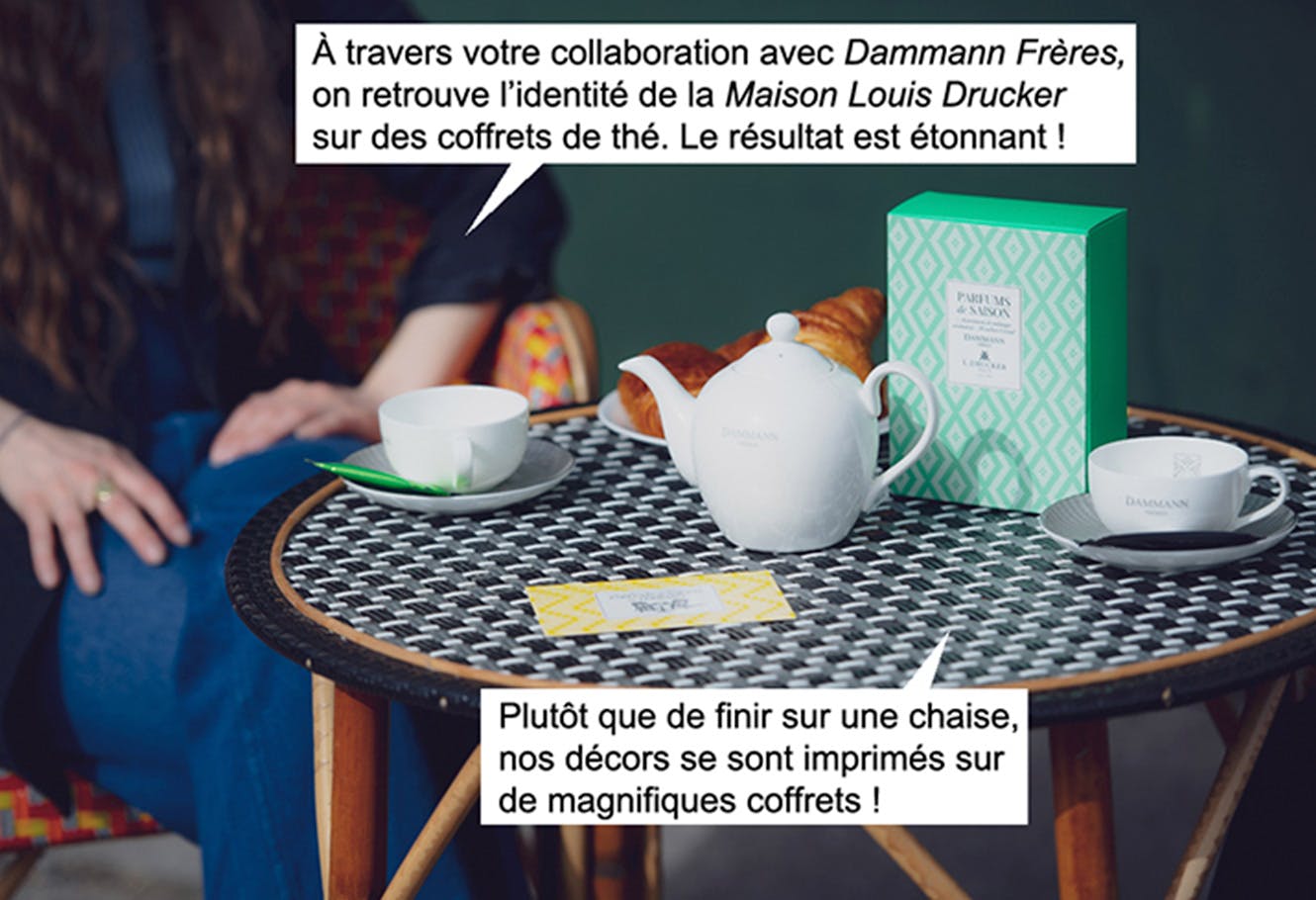 Lia ROCHAS-PARIS et Bruno DUBOIS having tea.