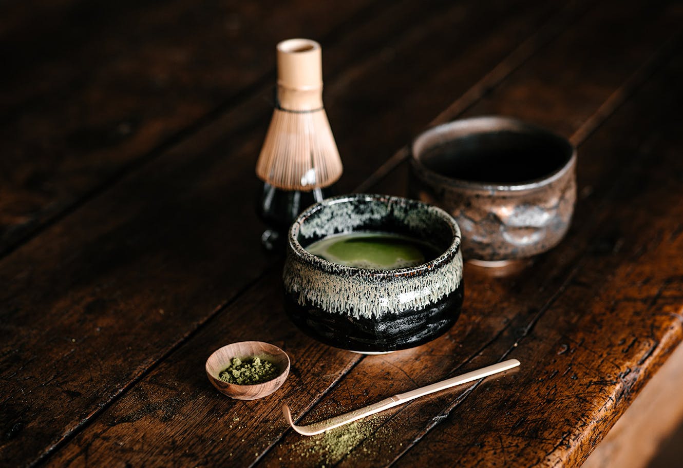 Accessoires de préparation pour un thé matcha