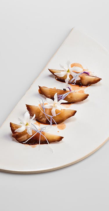 Suprême de céleri cuisiné par le Chef étoilé Guillaume SANCHEZ.