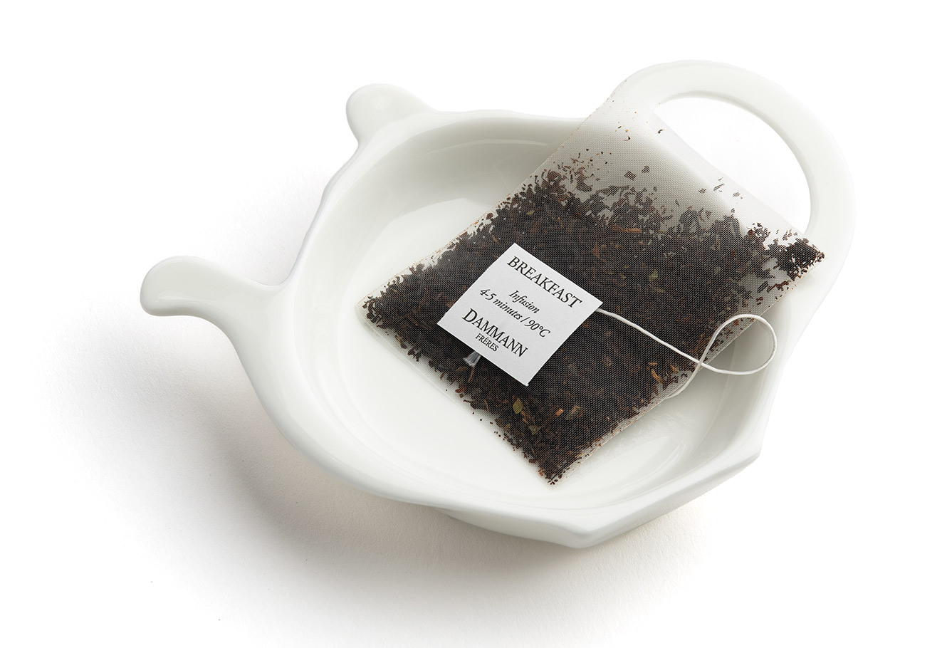 Coupelle repose sachet avec sachet de thé "Breakfast".