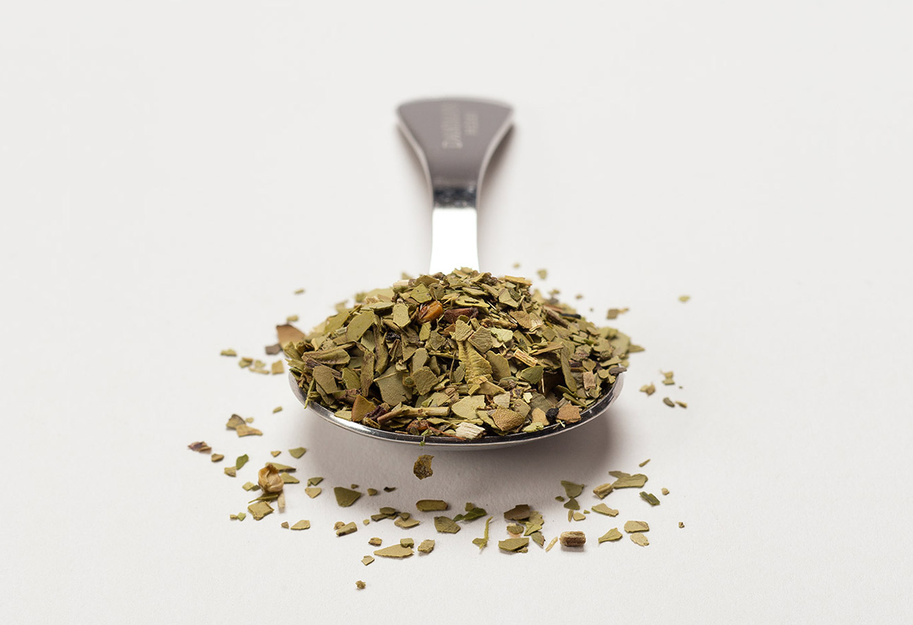 Cuillère à mesurer en acier inoxydable avec maté en vrac.