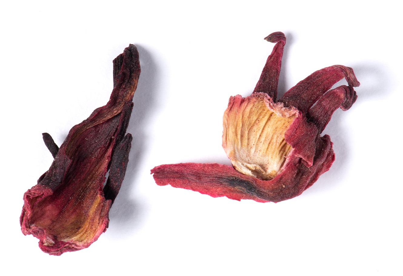 Fleurs d'hibiscus en vrac.