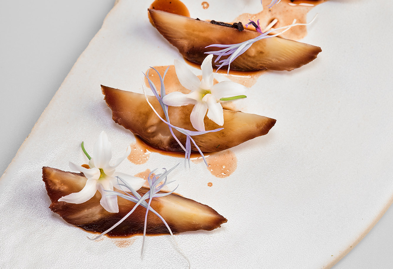 Smoked celeriac supreme by the Chef Guillaume SANCHEZ.