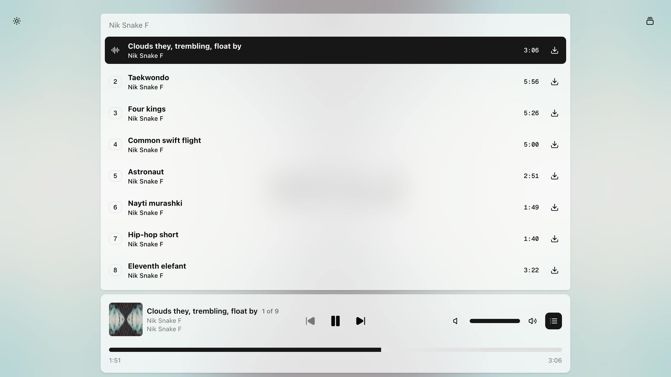 AH Track Listing Light