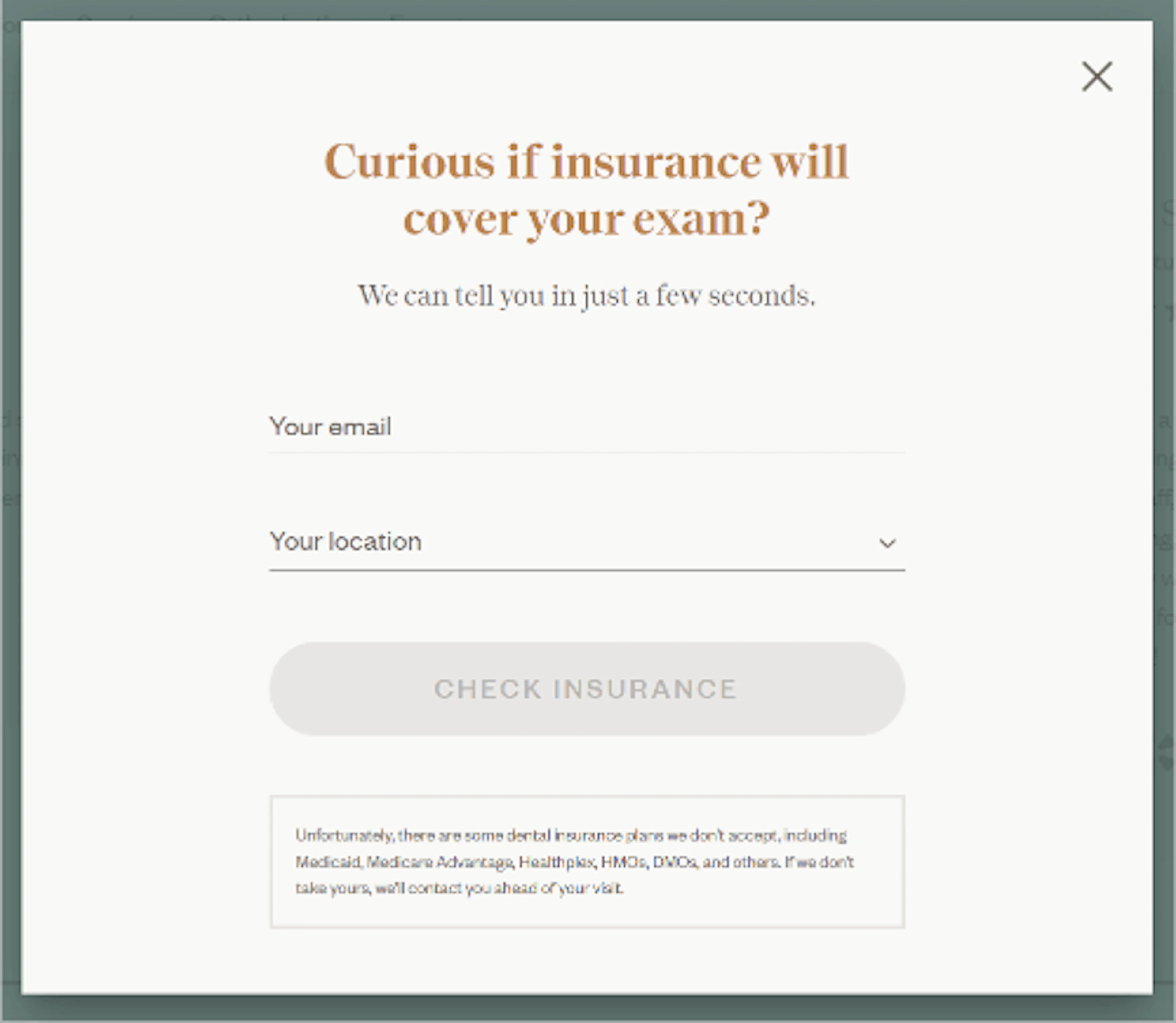 Example of effective pop-up, serving as lead generator and providing helpful information
