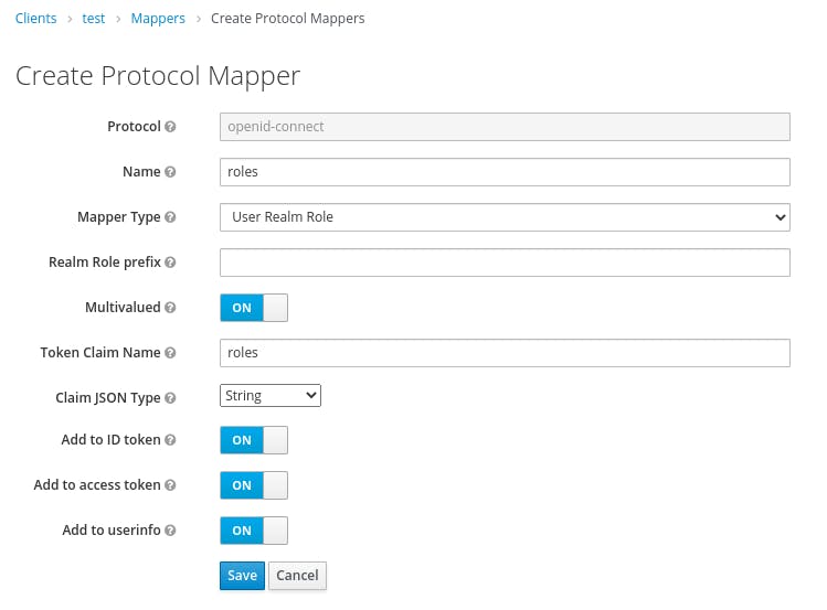 Keycloak Create Grafana Role Protocol Mapper