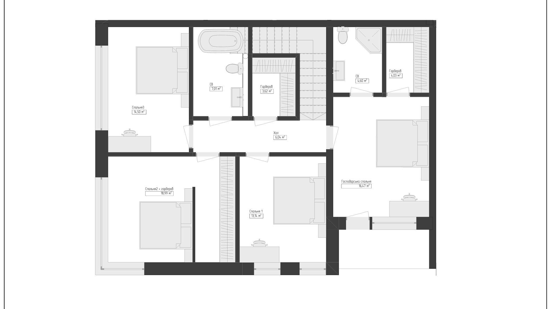 Architectural design Townhouse in Gorenychy