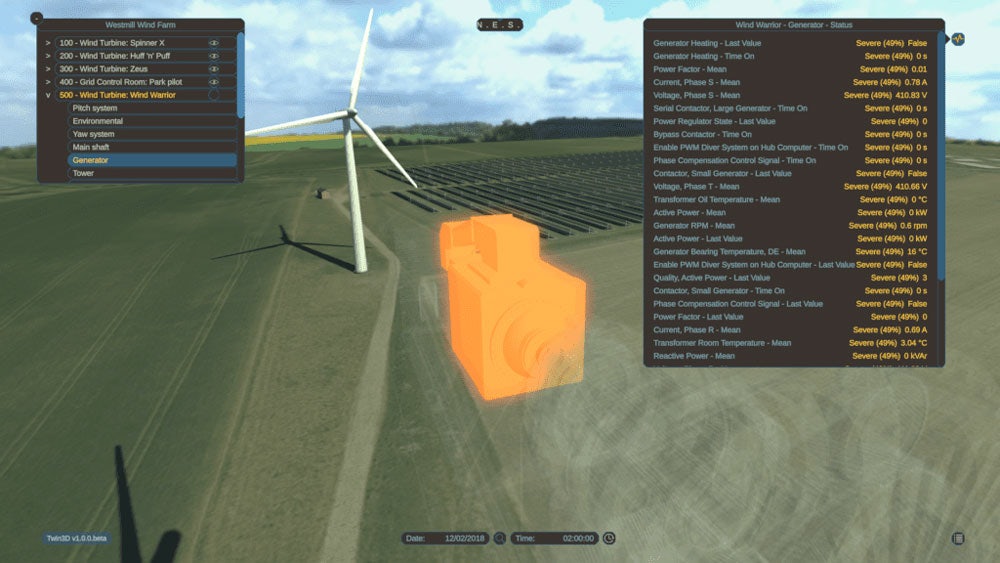 3D visualisation created by Agility3 for the WindTwin project