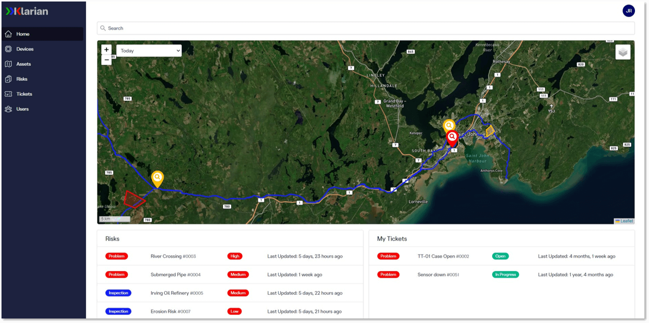 A screenshot of DigipipeVision's front end showing comprehensive risk management.