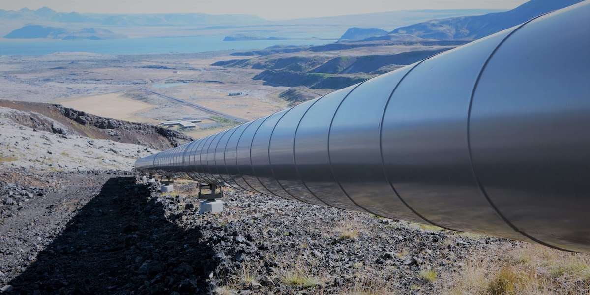Pipeline running through landscape