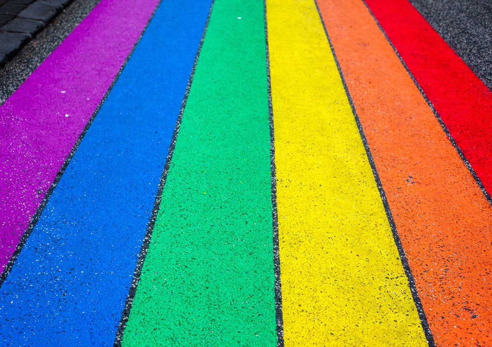Pride Flag in the Streets of Reykjavik Iceland