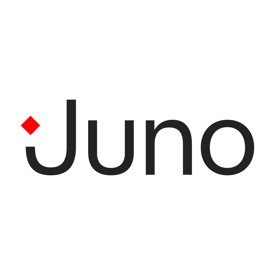 The word "Juno" with a red diamond on the "J"